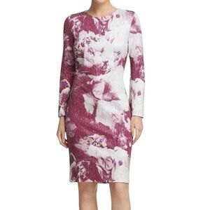 Donna Karan New York Designer Watercolor Purple and White Sequin  Dress SZ 6